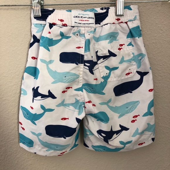 Janie and Jack Boys Toddler Whale Ocean Swim Trunks Shorts Size 12-18 M - Picture 3 of 5